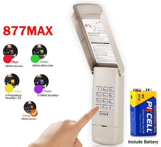 Picture of Garage Door Opener Keypad Compatible with Lift Master 877MAX for Chamberlain Lift Master Craftsman Garage Door Openers Since 1993，Keyless Entry, Security +2.0 Garage Keypad, 315/390 MHz