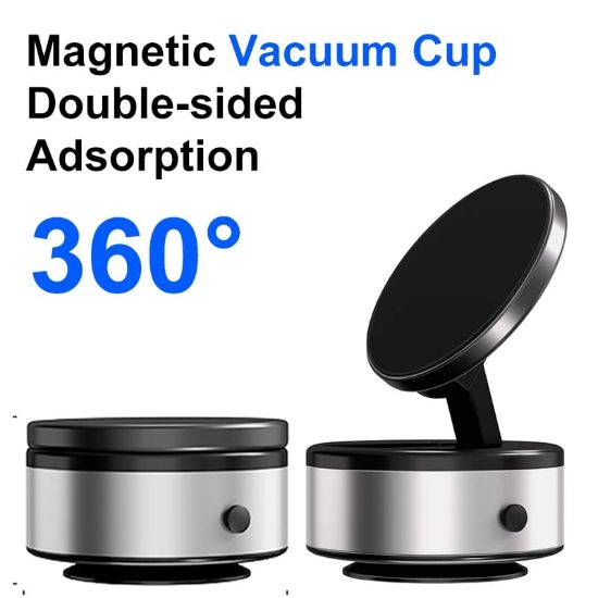 Picture of Magnetic Suction Vacuum Cup Mobile Phone Holder Car 360 Rotation Foldable Cell Stand For Magsafe