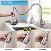 Picture of Touchless Kitchen Faucet with Pull Down Sprayer, ‎‎Single Handle Single Hole Kitchen Sink Faucet with Deck Plate