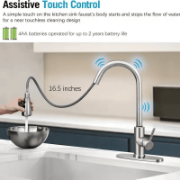 Picture of Touchless Kitchen Faucet with Pull Down Sprayer, ‎‎Single Handle Single Hole Kitchen Sink Faucet with Deck Plate