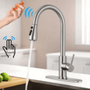 Picture of Touchless Kitchen Faucet with Pull Down Sprayer, ‎‎Single Handle Single Hole Kitchen Sink Faucet with Deck Plate