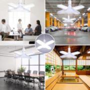 Picture of 28W Fan Shape LED Bulb E27 LED Lamp Foldable 220V 110V Light Bulbs For Home Living Room Warehouse Garage Ceiling Light