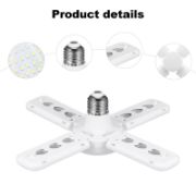 Picture of 28W Fan Shape LED Bulb E27 LED Lamp Foldable 220V 110V Light Bulbs For Home Living Room Warehouse Garage Ceiling Light