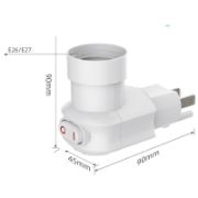 Picture of Plug in Light Socket, Outlet to Light Socket Adapter 3 Prong 360° Rotatable Plug with On/Off Switch Bulb Adapter