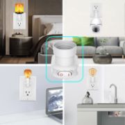 Picture of Plug in Light Socket, Outlet to Light Socket Adapter 3 Prong 360° Rotatable Plug with On/Off Switch Bulb Adapter