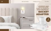 Picture of Plug in Light Socket, Outlet to Light Socket Adapter 3 Prong 360° Rotatable Plug with On/Off Switch Bulb Adapter