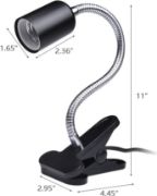 Picture of E26 /E27 Clip Desk Lamp Holder, Clamp Lamp Fixture with On/Off Switch US Plug, Flexible Gooseneck