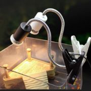 Picture of E26 /E27 Clip Desk Lamp Holder, Clamp Lamp Fixture with On/Off Switch US Plug, Flexible Gooseneck