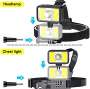 Picture of Headlight LED 2-Way 7 Modes 1000 Lumens Super Bright USB Rechargeable Headlight