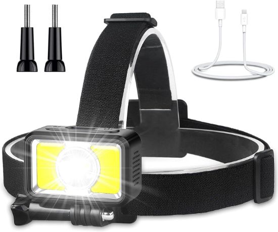 Picture of Headlight LED 2-Way 7 Modes 1000 Lumens Super Bright USB Rechargeable Headlight