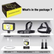 Picture of Headlight LED 2-Way 7 Modes 1000 Lumens Super Bright USB Rechargeable Headlight