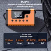 Picture of 59200mWh Car Jump Starters with Air Compressor, Portable Car Battery Booster, Clean Vacuum Cleaner, 12V Lithium Ion Battery Charger, 150PSI Tire Inflator