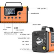 Picture of 59200mWh Car Jump Starters with Air Compressor, Portable Car Battery Booster, Clean Vacuum Cleaner, 12V Lithium Ion Battery Charger, 150PSI Tire Inflator