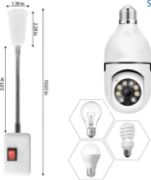 Picture of E27/E26 Plug in Light Bulb Socket Adapter Extender with On/Off Switch, Outlet to Socket Adapter Extension, White
