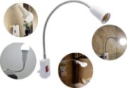 Picture of E27/E26 Plug in Light Bulb Socket Adapter Extender with On/Off Switch, Outlet to Socket Adapter Extension, White