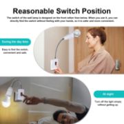 Picture of E27/E26 Plug in Light Bulb Socket Adapter Extender with On/Off Switch, Outlet to Socket Adapter Extension, White