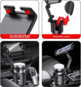 Picture of 2-in-1 Extendable Base Car Cup and Phone/Tablet Holder Large Mobile Car Mount Easy Extendable PC Holder
