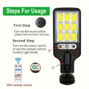 Picture of Solar Street Light, Solar Street Lights Outdoor Solar Lamp with 3 Light Mode Waterproof Motion Sensor Security Lighting for Garden Patio Path Yard