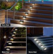 Picture of Solar Lights Outdoor Waterproof, Solar Step Lights for Decks Pathway Yard Stairs Fences (Cool White)