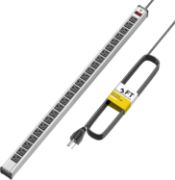 Picture of  24 Outlet Long Power Strip, Heavy Duty Metal Socket Power Strip, Aluminum with 3-Foot Extension Power Cord, UL Certified