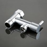 Picture of  Brass Bidet T Adapter with Shut Off Valve 7/8" -15/16" 1/2" 3 Way Toilet Bidet Connector for Bidet Attachment  