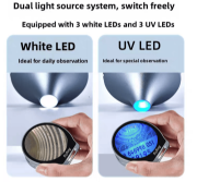 Picture of Portable LED Microscope, Magic Magnifying Loupe with R/Image Storage, 7x, 11x, and 15x Zoom, Equipped with 2.1-inch LCD, Compact Design, Exclusive Case Included, Parts, Metal, Circuit