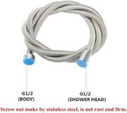 Picture of 2m Shower Head Hose Tube Anti Burst Twisting Pipes Stainless Steel Flexible Plumbing Bath Faucet Bathroom Accessories