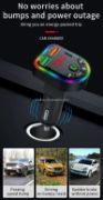 Picture of Rotatable FM Transmitter Car Wireless Handsfree U Disk MP3 Player Colorful Atmosphere Light Type C Dual USB 3.1A Fast Charger