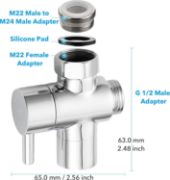 Picture of  Brass Sink Valve Diverter Faucet Splitter for Kitchen or Bathroom, Faucet Adapter 3 Way Faucet Diverter Valve, Sink Faucet Replacement Part