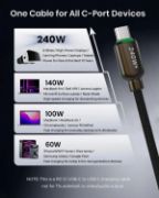 Picture of 240W USB C to USB C Cable 4FT with TFT Color Screen, PD 3.1 Fast Charging 