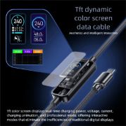 Picture of 240W USB C to USB C Cable 4FT with TFT Color Screen, PD 3.1 Fast Charging 