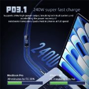 Picture of 240W USB C to USB C Cable 4FT with TFT Color Screen, PD 3.1 Fast Charging 