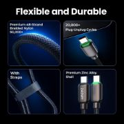 Picture of 240W USB C to USB C Cable 4FT with TFT Color Screen, PD 3.1 Fast Charging 