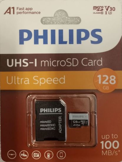 Picture of Philips 100Mb/s Micro SD Cards 32GB, 64GB, 128GB, 266GB, 512GB UHS A1 V30 U3 Ultra Speed