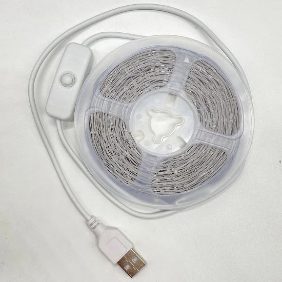 Picture of USB Pure white or Warm LED color LED light strip, safety voltage 5V, LED light strip, LED light strip with switch