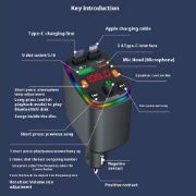 Picture of Y10 Car Charger FM Transmitter Bluetooth-Compatible MP3 Player with Retractable Type C + iP Cable