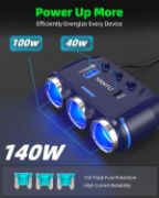 Picture of Quick Charge Car Charger High Quality Dual USB Car Cigarette Lighter Socket Splitter Adapter