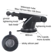 Picture of 17mm Ball Head Suction Cup Base for Car Dashboard Cell Phone Holder Universal Car Windshield Mobile Phone Mount Accessories