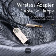Picture of Baseus USB Wireless Bluetooth Aux Adapter USB 2.0 to 3.5mm Jack Audio Receiver With Built-in Microphone - Black