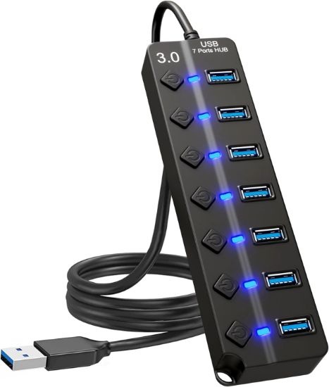 Picture of 1.2 Meter Cable 7-Port USB 3.0 Hub with One-to-Seven Splitter Four-Port Laptop Computer 