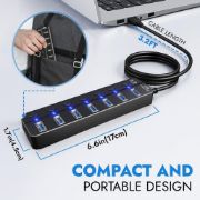 Picture of 1.2 Meter Cable 7-Port USB 3.0 Hub with One-to-Seven Splitter Four-Port Laptop Computer 