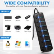 Picture of 1.2 Meter Cable 7-Port USB 3.0 Hub with One-to-Seven Splitter Four-Port Laptop Computer 