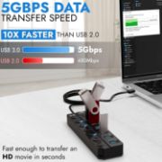 Picture of 1.2 Meter Cable 7-Port USB 3.0 Hub with One-to-Seven Splitter Four-Port Laptop Computer 