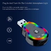 Picture of Car Bluetooth receiver 5.3 transmitter AUX audio cable connects to USB speaker, amplifier, TV, and wireless headphones