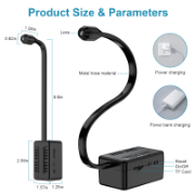 Picture of X7-Wifi or 4G Regular Lens with Metal Hose 2.4GHz, Mini Network Camera, Built-in 2000mAh li-ion battery