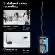 Picture of X7-Wifi or 4G FLAT Lens with Fabric Hose 2.4GHz, Mini Network Camera, Built-in 2000mAh li-ion battery