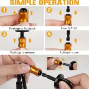 Picture of 6/12/18 Piece Bit Holders 1/4 Socket, Hex Shank Screwdriver Bit Holder for Impact Driver Drill Bit Keychain Extension Bar Quick Release