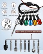 Picture of 6/12/18 Piece Bit Holders 1/4 Socket, Hex Shank Screwdriver Bit Holder for Impact Driver Drill Bit Keychain Extension Bar Quick Release