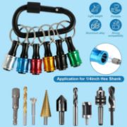Picture of 6/12/18 Piece Bit Holders 1/4 Socket, Hex Shank Screwdriver Bit Holder for Impact Driver Drill Bit Keychain Extension Bar Quick Release