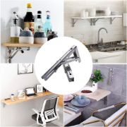 Picture of Folding Shelf Brackets - 10 Inch / 20 Inch Heavy Duty Stainless Steel Collapsible Shelf Bracket for Bench Table, Space Saving DIY Bracket, 